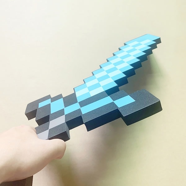 Perfekt minecraft diamant sværd animation rekvisitter sværd legetøj model 1 STK - Perfet Blue