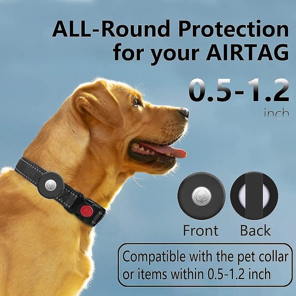 AirTag Hundhalsbandshållare [2-pack] Silikon Vattentät Skyddande Air Tag Cat Cover, Anti-förlorad Locator Case För Apple Airtags Kompatibel med Pe