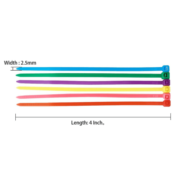 600 stycken (100 per färg) små färgade blixtlåsband 4 tum flerfärgade blixtlåsband för dekoration av mig