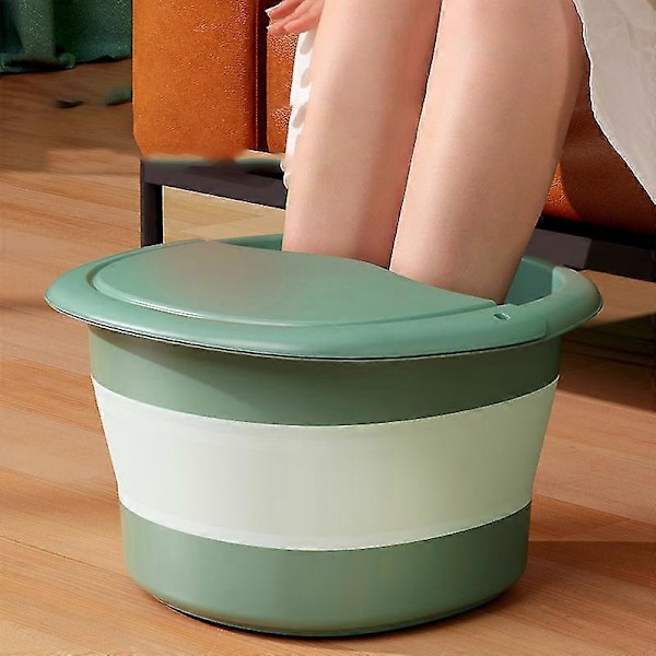 Foldbar Fod Spa Spand Multifunktionel Fodbad Massage Tønde Professionelle Fødder Sundhedsplejeartikler Green With Cover