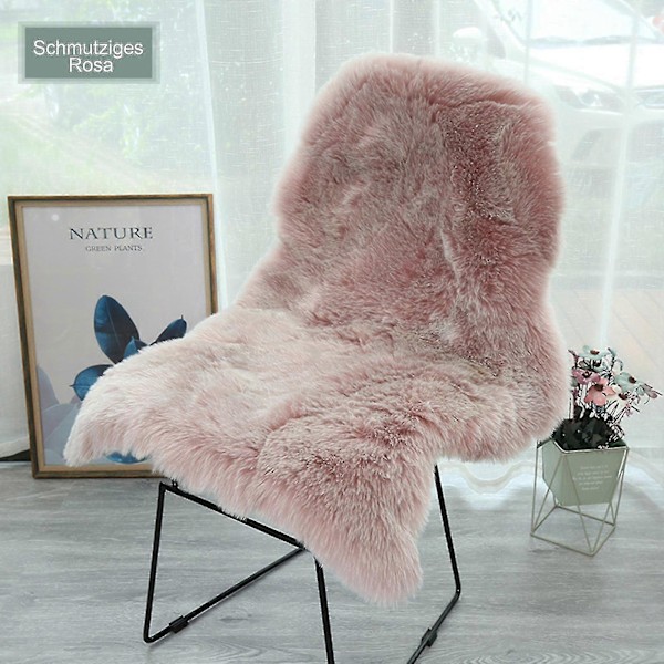 Klassisk Mjuk Fuskfårskinnsmatta Vit Fluffig Områdesmatta Ryamatta Mattor För Sovrum Vardagsrum Dirty pink