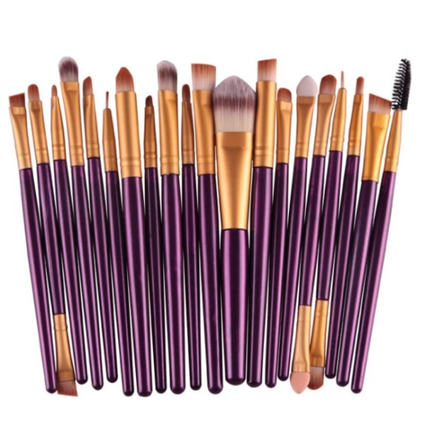 KABUKI sminkborste set med 20 borstar - ORIGINAL - Purple/Silver