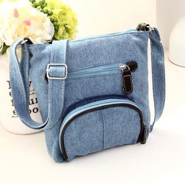 Denim skuldertaske - Casual taske til damer