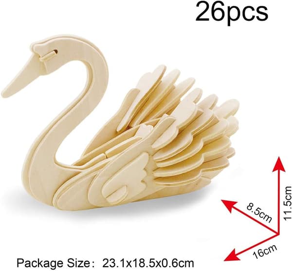 3D træpuslespil modelsæt (elefant, løve, tiger)