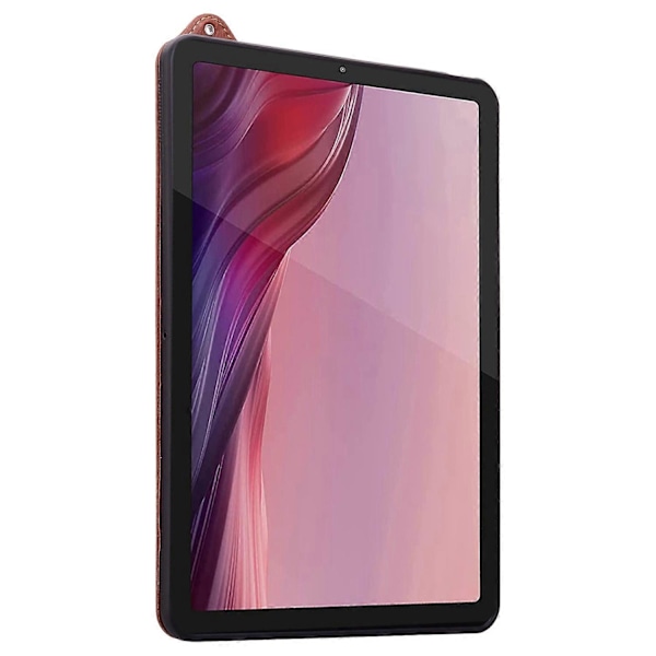 Fodral för Lenovo Tab P12 med Handrem, Stativ, Läder - Brun Multicolor Brown