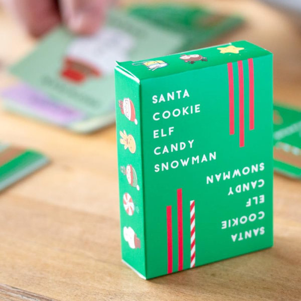 Santa Cookie Elf Candy Lumiukko perheen lautapeli 6-8-, 8-12-vuotiaille ja sitä vanhemmille lapsille - Hauska matkakorttipeli kaiken ikäisille lapsille TOMTECOOKALF CANDY