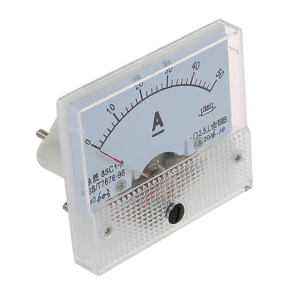 85C1 DC 0-50A Rektangel Analog Panel Amperemeter Måler