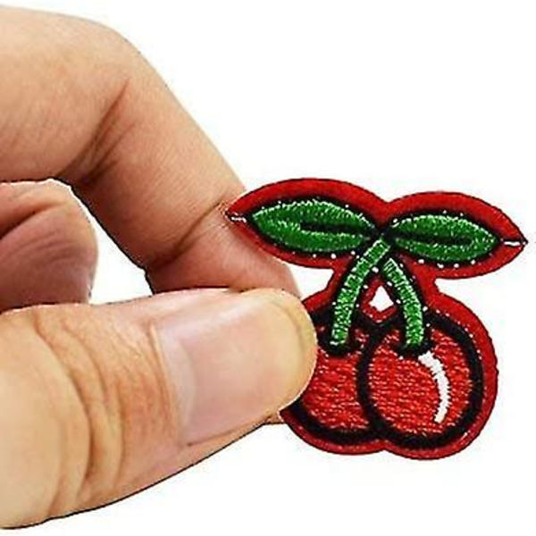 10x Klær Applikasjon Patches Rød Cherry Broderi Patches Sy/stryk På Merker Motiver