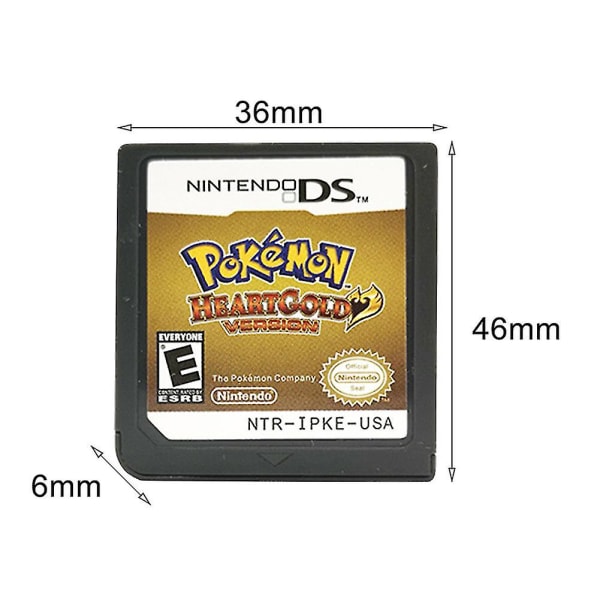 Klassinen Pearl Platinum Soul Silver Heart Gold -pelikortti 3ds Dsi Ds Lite Nds:lle