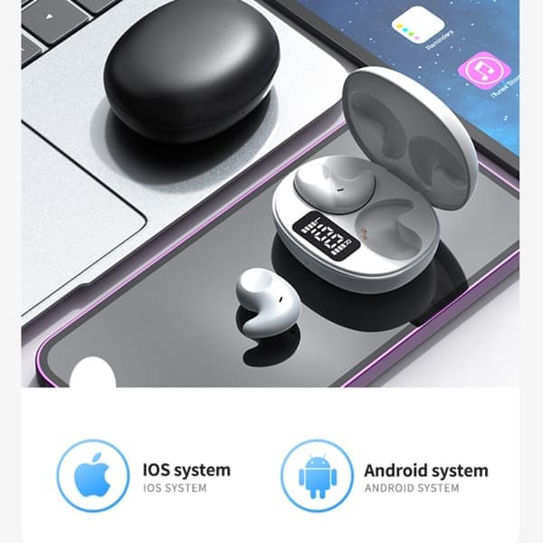 In-ear til at sove med Sleep Headphones Bluetooth-hovedtelefoner - Sort Sort