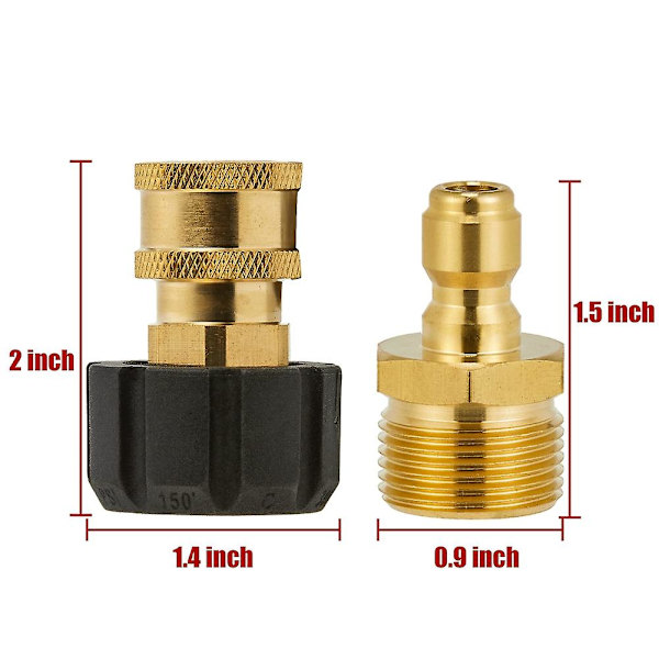 Högtryckstvätt Adapter Set Snabba Kit För Snöskumslans M22 Till 1/4 Tums Snabb, 5000 Psi
