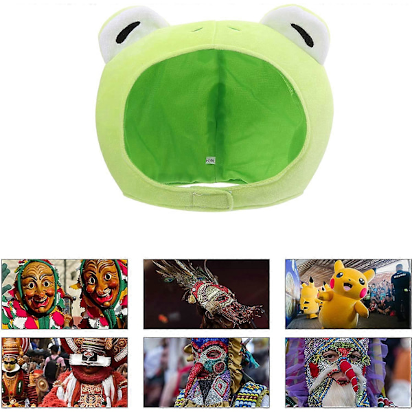 Hatt Grodöron Kanin Finn Huvtröja Groda Pannband Plysch Vuxen Människa Svamp- Tecknad Form Hatt Rolig Fotorekvisita Performance Huvudbonad Hatt Leksak (Grön)