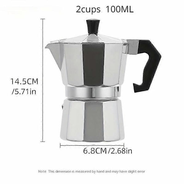 Klassisk Moka-bryggare i aluminium 1-kopps portabel espressokokare för hem & utomhus, perfekt present till kaffeälskaren