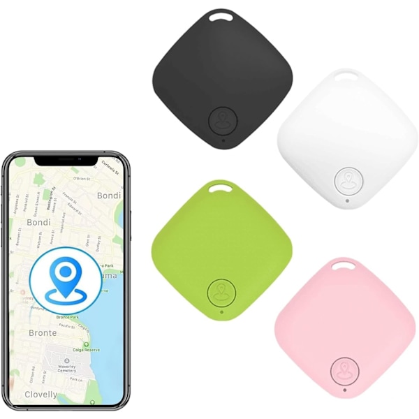 4 stk. nøkkelfinnere Smart Bluetooth Tracker Locator med anti-tap alarm påminnelse, tapt tag kompatibel med Android og iOS, egnet for barn