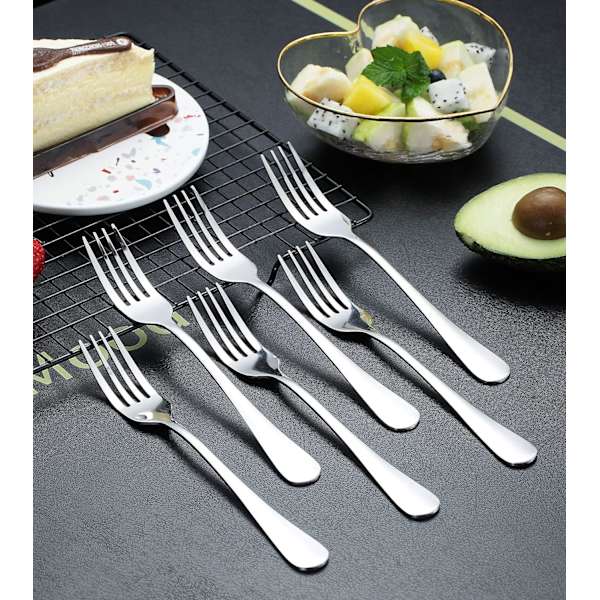 Middagsgaffel 6 stycken, Rostfritt Stål 20,5 cm Gafflar Bestick, Bordgafflar Set om 6
