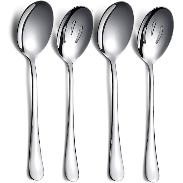 Serveringsskeer 4 stk., Serveringsske, Inkluderer 2 Serveringsskeer og 2 Hulskeer, Serveringsredskaber i Rustfrit Stål Silver