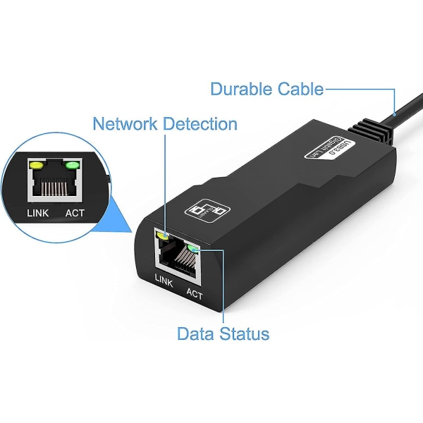 USB Ethernet-adapter, USB 3.0 till Rj45 Ethernet-adapter, nätverk 1000mbps LAN-adapter kompatibel med Windows 10/8.1/8/7/vista/xp, Mac Os 10.6 och högre