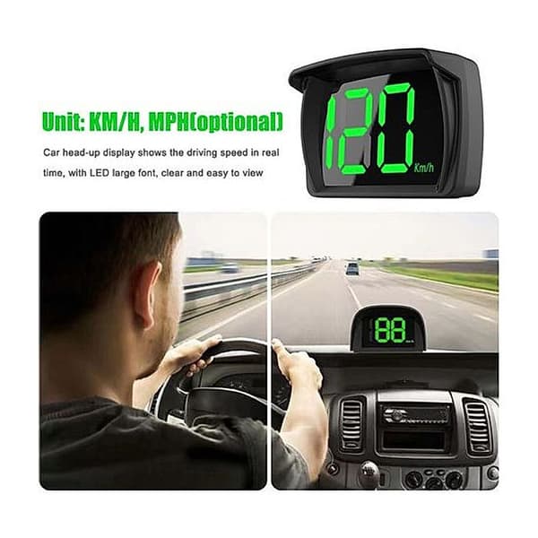 Head-Up Display til Bil, GPS Digital Hastighedsmåler til Køretøjer, Hastighedsvisning KM/T.