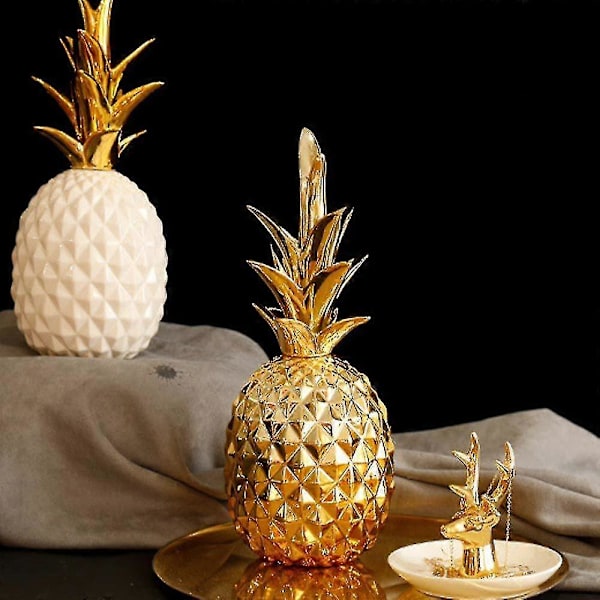 Nordisk Gylden Ananas Luksus Ornament Hjemmekontor Skrivebord Kreativ Dekoration Gold