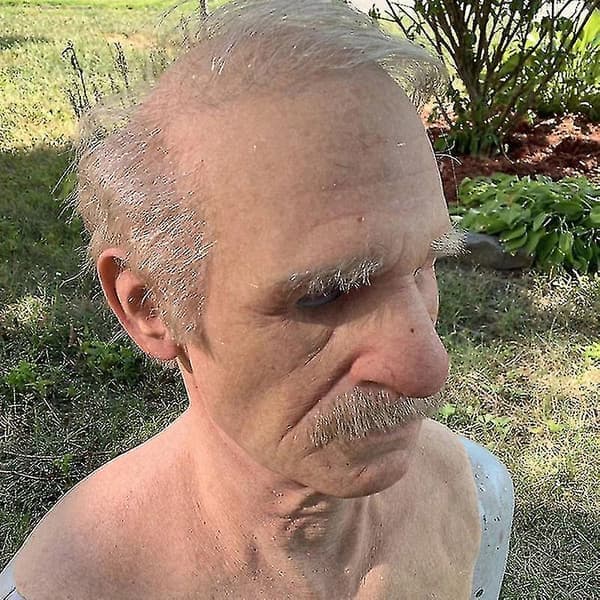 The Elder An Me Hodeplagg Realistisk Silikon Menneskehode Full Dekning Bart-4