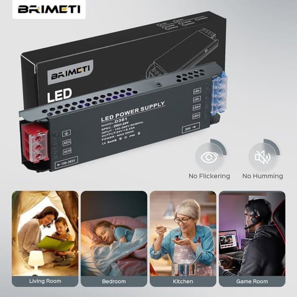 Transformator 220V 24V LED-driver 100W Ultratynn Trafo 4.16A strømforsyningsadapter, 220V AC til 24V DC-omformer