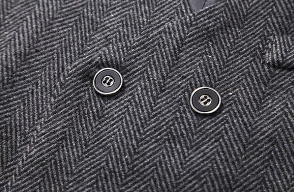 Herr Slim Fit Dubbelknäppt Väst Mörkgrå Dark Gray M