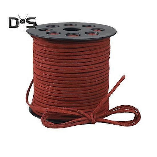Fløyelsnor 100 Yards Lengde 3MM Bredde Fløyelsbånd for DIY Håndverk Skolisser Smykkelaging Stropp Halskjede Armbånd Flettet Tau brick red