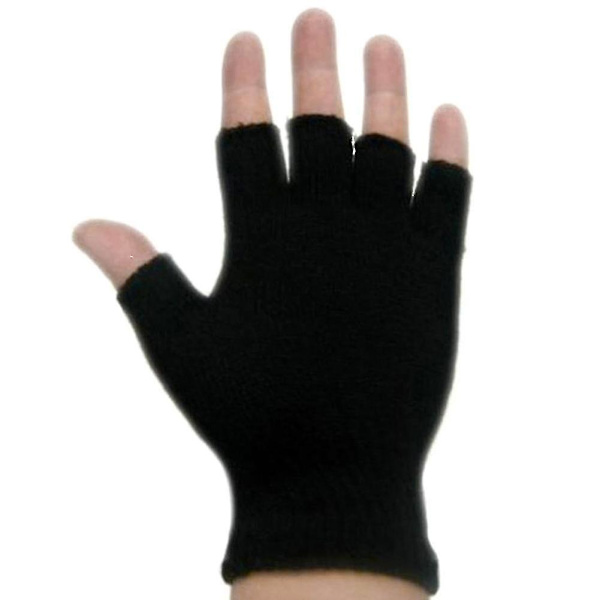 Unisex Vantar för Vuxna Halvfinger Vantar Enkla Stickade Fingerlösa Vinter Varma Vantar