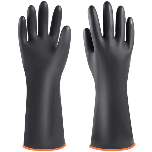 Heavy Duty Rubber Gloves,Gauntlet Chemical Resistant Gloves Industrial Protective Gauntlets Safety Work Gloves,Acid & Alkali Protection(35cm)