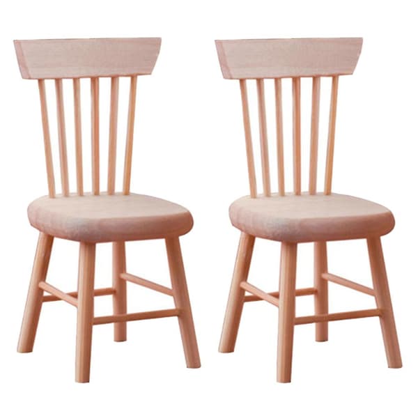 2 stk. Miniature Møbler Møbel Model Dukke Høj Stol Træ Tiny Stol Dukkehuse
