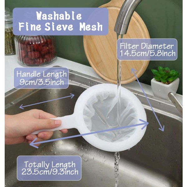Ultrafinmasket si, Mesh plast te si med hul til ophæng, køkkensi fødevaresil til sojamælk, te, juice, 400 mesh filtersi