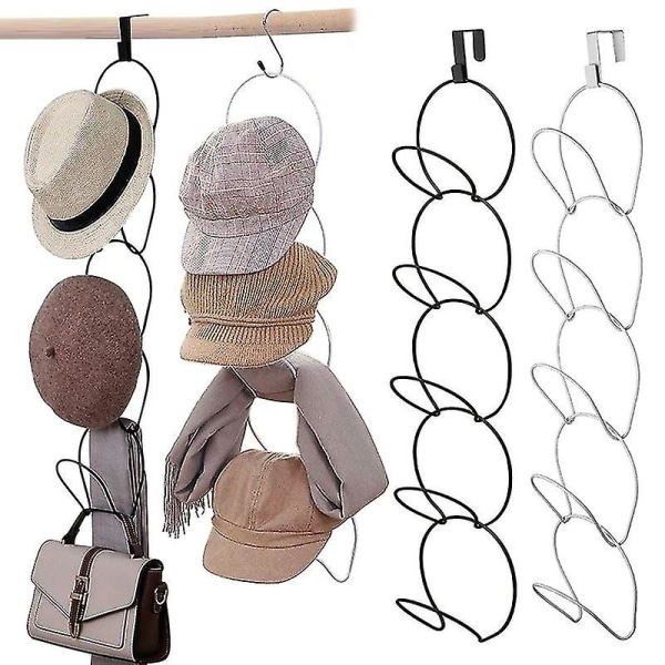 Baseball-lippalakkiteline Hat Display Holder Ovi Kaappi Vaatteet Huivi Pyyhe Pyöreä Säilytyshylly Kotijärjestäjä Black