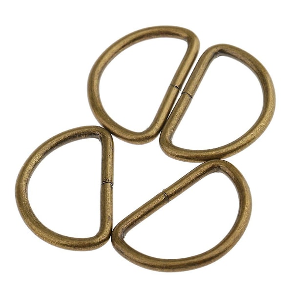 100 Stk. Legering DIY D Dee Ringe til Båndstropper 12x8x1.8m Hvid