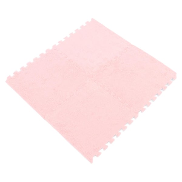 10 st Plysch Skumgolvmatta Mjuk Tjock Delad Fog Interlåsande Plysch Skummatta För Rumsgolv Pink