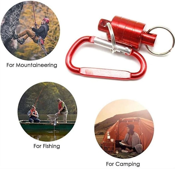Nätfrigöringsklämma Nyckelringskrok för Flugfiske Magnet Aluminiumlegeringskrok Red