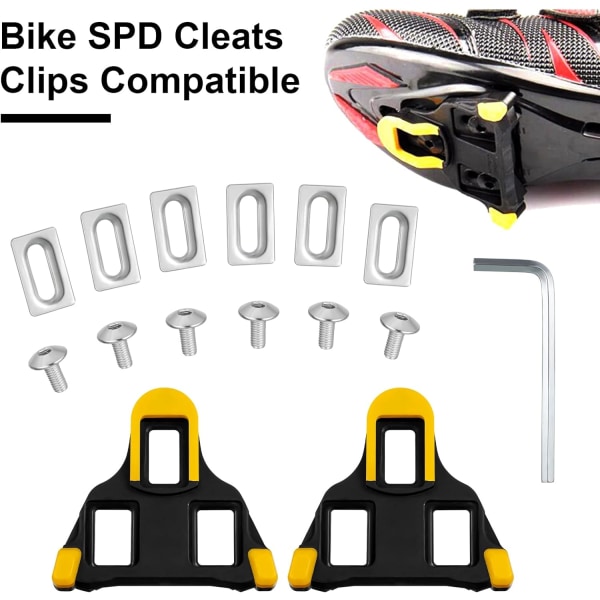SPD-kiinnikkeet pyöräilykenkiin, pyöräilykengät, jotka ovat yhteensopivat Shimanon kiinnikkeiden kanssa SPD-SL-järjestelmän kenkiin -6 asteen kellunta