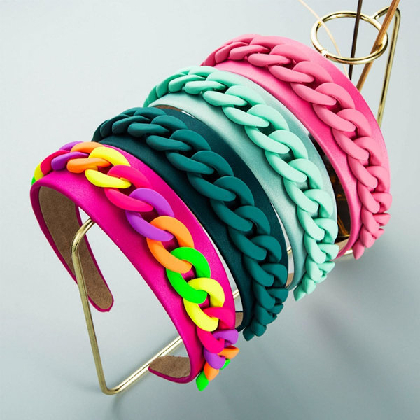 Huvudband Vuxna Kvinnor Mode Macaroon Hårband Bröllop Fest Hår Stil Hår Tillbehör Pink