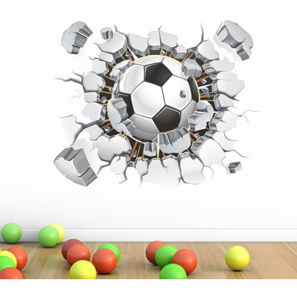 3D wallsticker fodbold (40x50 cm) I Dekorativt klistermærke, sport