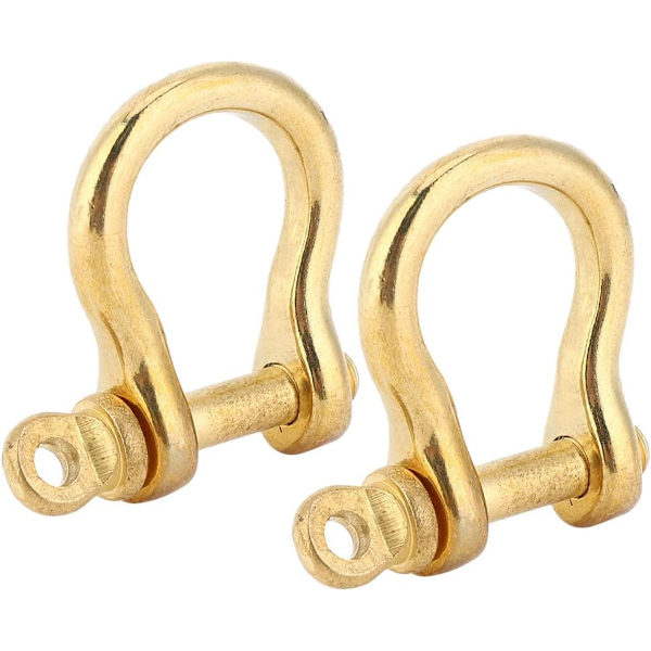 Ankarfäste, 2 set 10 mm ankarfäste i ren mässing U-typ nyckelring krok gyllene anslutningsspärr mässingsfäste