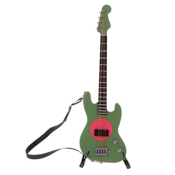20 cm Miniatur Elektrisk Basguitar Model i Træ