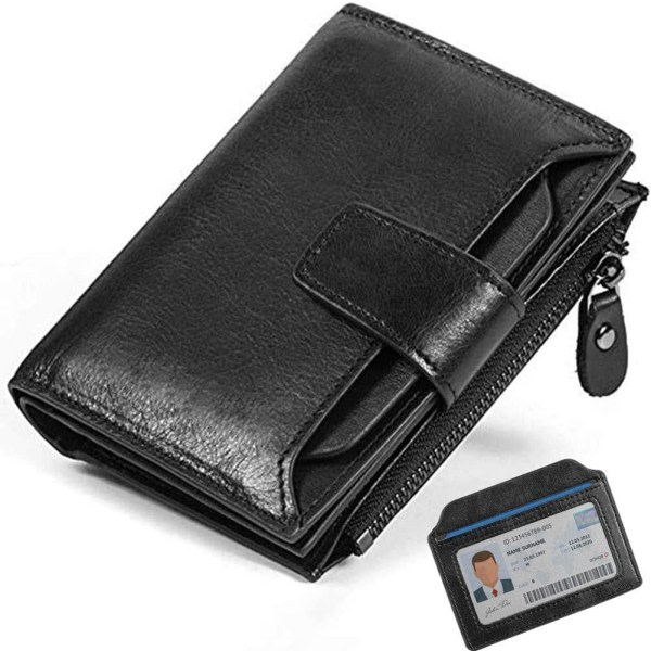 Plånbok RFID-skydd för män Äkta, vertikal plånbok, för fars dag