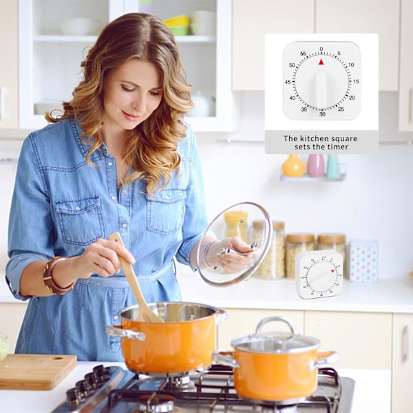 Kök Timer, Ägg Timer för Kokande Ägg, Timers för Matlagning, Exakt 0-60 Minuters Timing, Lätt att Använda, Elegant Vit Design