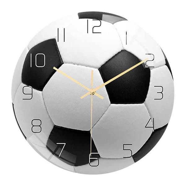 Fotboll Akryl Tyst Väggklocka Sovrum Vardagsrum Födelsedagspresenter För Barn