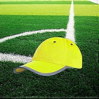 Sikkerhetshatt med høy synlighet, reflekterende baseballcaps, lys neonfarge reflekterende (gul)