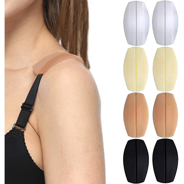 2 Pairs Soft Silicone Bra Strap Cushions Holder Non-slip Pliable Shoulder Protectors Pads Bra Cushions Pads