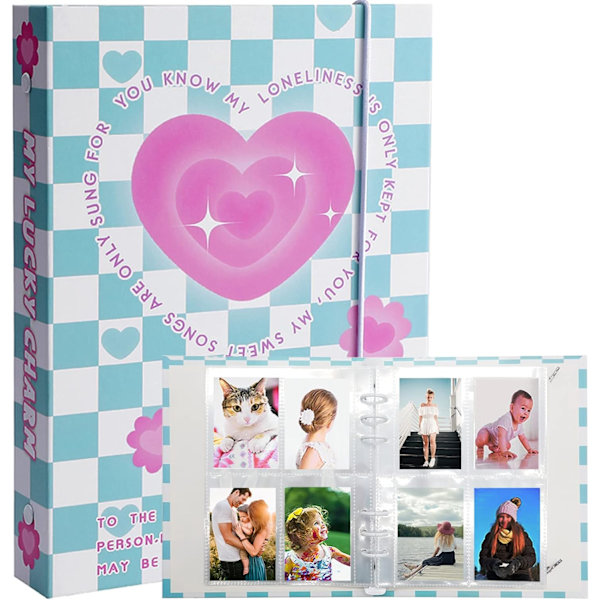 A5-kokoinen Kpop-valokuvien albumi 20:llä sisäsivulla 3 tuuman valokuva-albumin taskuilla irtolehtisellä 6 renkaalla varustetussa kannessa, valokuvien säilytykseen
