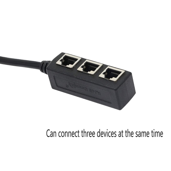 Til 3 Ethernet LAN-nettverkskabel, Rj45 hann 1 til 3 Ethernet LAN-hunn-kabeladapter for beskyttelse av enhetsport. Hy