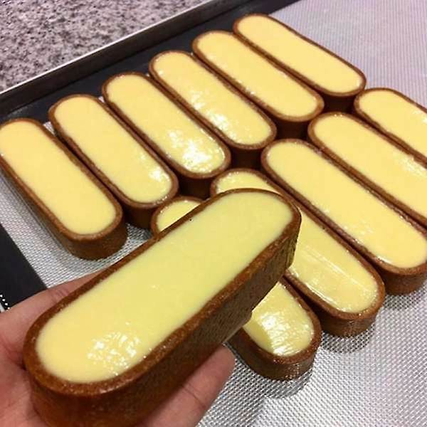 10 kappaleen soikea tartti rengas, rei'itetty leivontarengas, leivonnainen rengas, ruostumaton teräs kakku tartti muotti renkaat, baki