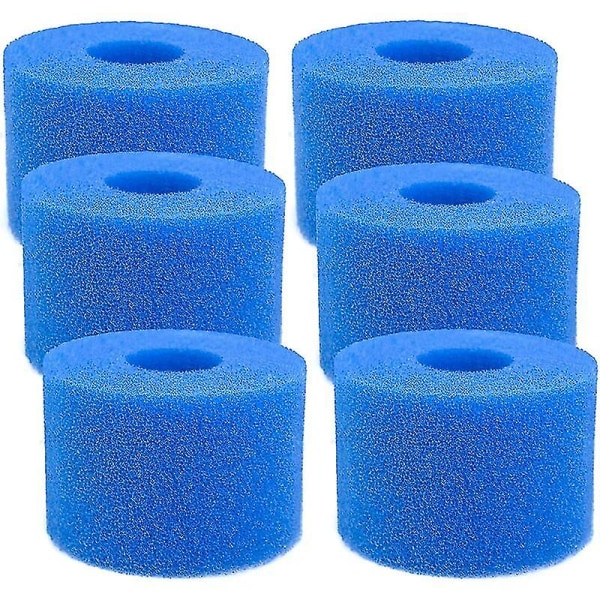 Filter Svamp Type S1 Skum Bassengfilter, 6 Stykker Gjenbrukbare Og Vaskbare Filterpatroner For Intex Type S1 For Svømmebasseng, Akvarium, Jacuzzi Spa