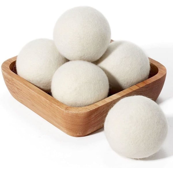 Ulltørkerballer (6-pakning), tørketrommelballer for klesvask for å redusere tørketiden, statisk festing og rynker - Naturlig tøymykner - Håndlaget